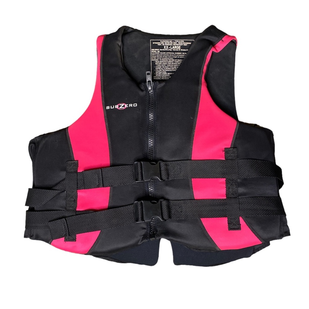 Sub Zero Women's Neoprene Life Jacket Black/Pink Stripe XX-large